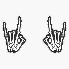 two fingers making the peace sign with one hand sticker on top of each other