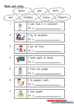 the worksheet for reading and writing with pictures on it, including an image of a