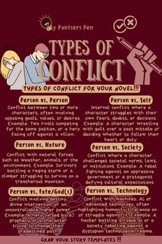 an info sheet describing the types of conflict