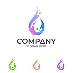 colorful logo design with water drops