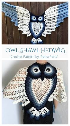 crochet owl shawl pattern by petra perrie on etsyle