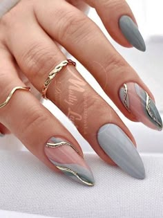 Grey Nail, Silver Nail Designs, Grey Nails, Grey Nail Designs, Gray Nails