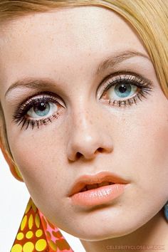 70’s Hair And Makeup, 1960s Eye Makeup, 1960’s Makeup, 60s Eye Makeup, Twiggy 1960s, Twiggy Model, 1960s Twiggy, 60s Twiggy, 60’s Makeup