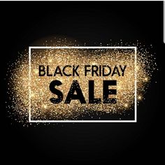 black friday sale banner with gold glitter