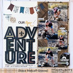 a scrapbook page with an adventure theme