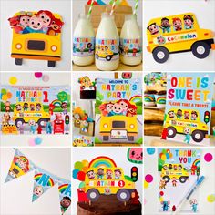 Cocomelon Wheels on the Bus Party Printable Kit Cocomelon First Birthday Party, Bus Birthday Party Ideas, Cocomelon Invitation