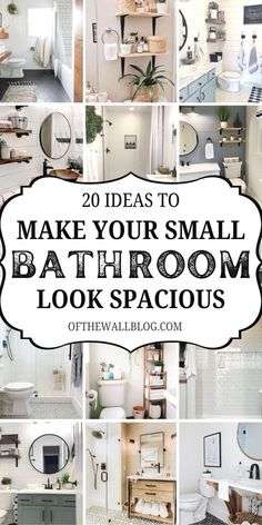 bathroom with lots of white and gray decor on the walls, including shelves, sink, toilet