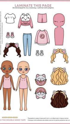 paper doll with clothes and accessories for dolls