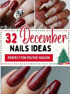 December Nail Art, Christmas Candy Nails, Nails For Holiday, Festive Holiday Nails, Red And White Nails, Candy Cane Nails, Bears Nails