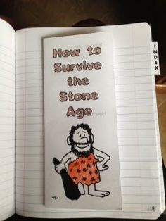 an open book with the title how to survive the stone age