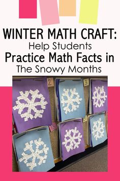 winter math craft Snowflake Math Kindergarten, Winter Math Activities 2nd Grade, Winter Math Craft, Winter Classroom Transformation, How To Teach Math, Third Grade Math Centers, Winter Math Centers