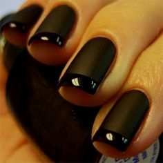 Black French Manicure, French Manicure Nail Designs, Manicure Nail Designs, French Manicure Nails, Manicure Tips, Black Nail, Gel Liner, Short Hairstyle, Nails Coffin