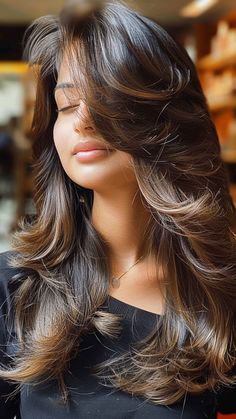 22 Front-Layered Haircuts Redefining Trends in 2024 Front Layer Haircut, Deep Layer Haircut, Front Haircut For Long Hair, Front Layers Haircut, Cherry Chocolate Hair, Front Layers, Layered Wigs, Haircuts For Long Hair With Layers, Textured Haircut