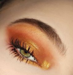 Copper Eye Makeup, Copper Eye, Make Up Gold, Make Up Tutorials, Golden Copper