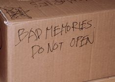 a cardboard box with writing on it that says bar mehres don't open