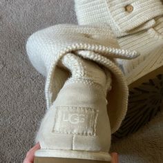 Lightly Used! They Look Brand New Cream Ugg Boots, Ugh Knee Warm Woman Boots New Slouchy, Ugh Boots Bows, Ugg Shoes, Womens Uggs, Ugg Boots, Rain Boots, Cream, Brand New