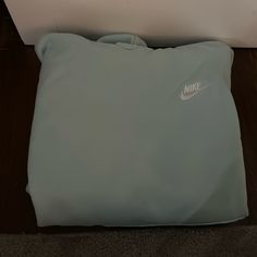 This Hoodie Is Like It’s Brand New. Nike Hoodies For Women, Teal Nikes, Black Nike Hoodie, Grey Nike Hoodie, Grey Poncho, Nike Tech Fleece, Nike Sweatshirts, Light Teal, Nike Green