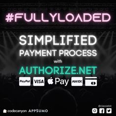 an advertisement for the fully loaded payment process with authorized visa paytm and apple paytm