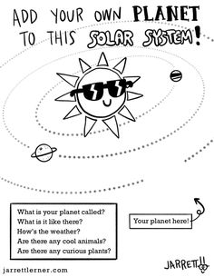 the solar system with sunglasses on it and text that reads add your own planet to this solar system