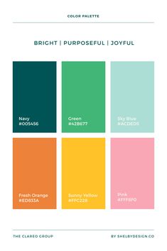 the color palette for bright, purposeful joyful by shelve design co