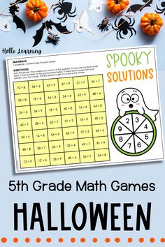 the 5th grade math games for halloween