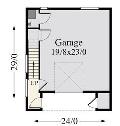 the garage floor plan is shown with measurements for each room and an additional bedroom area