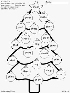 the christmas tree worksheet with words and pictures to help students learn how to read