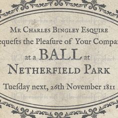 an advertisement for the ball at netherfield park