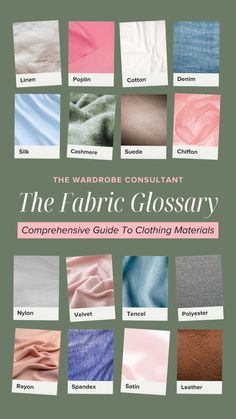 the fabric glossary guide to clothing materials