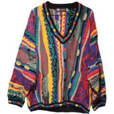 Silly Clothes, Coogi Sweater, Rainbow Sweater, Rainbow Shirt, Print Sweater, Sweater Vintage, Hippie Outfits, Mode Vintage, Looks Style