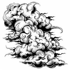 Vivid Atmosphere Tattoo Vector Art Japanese Cloud Tattoo Design, Atmosphere Tattoo, Japanese Cloud Tattoo, Ink Clouds, Eminem Drawing, Cloud Tattoo Design, Clouds Tattoo, Art Of Expression, Sleeve Filler