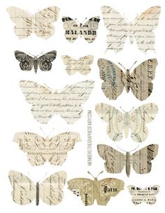 an image of butterflies on paper with words and letters in the shape of them,