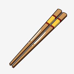 two chopsticks that are sitting next to each other