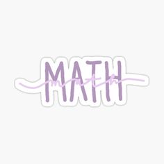 the word math written in purple ink on a white background with pink and purple lettering