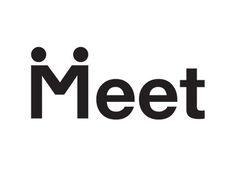 the word meet written in black on a white background