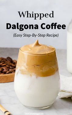 whipped dalgona coffee recipe in a glass jar