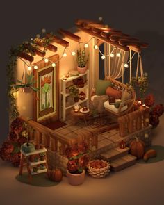 The Room Box Miniatures, 3d Blender, Fairy Home, Cafe House, Isometric Art, Isometric Design, Hygge Decor, Isometric Illustration, Loft House