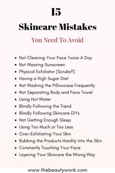 Are you unknowingly committing these skincare mistakes that are ruining your face? Check out the 15 most commonly made skincare sins and discover ways to fix them! #skincaretips Skin Care Routine For Teens, Skincare Mistakes, Skin Care Routine For 20s, Body Scrubs, Skin Care Routine Steps, Skin Care Solutions, Rosie Huntington Whiteley, Healthy Skin Care, Beauty Skin Care Routine