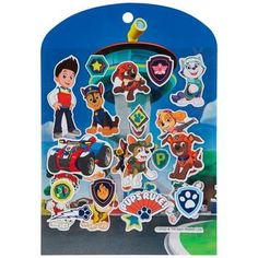 the paw patrol stickers are on display