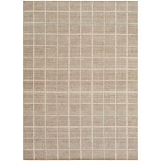 a beige rug with white squares on it