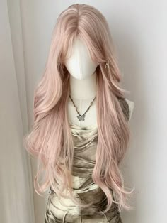 Pinkish Brown Hair, Pink Hair Wig, Pink Haircut, Pastel Wig, Natural Curly Wig, Haircut Idea, Pink Wigs, Edgy Hairstyles, Light Pink Hair