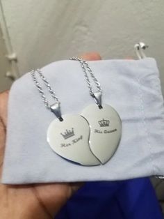 Best Half Necklaces for Couples – MyPreciousName.com Necklaces For Couples, Shape Puzzles, Two Hearts, Matching Necklaces, Heart Pendant Necklace, Stylish Accessories, Necklace Designs, Heart Pendant, Everyday Outfits