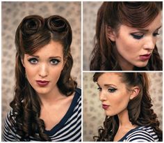 Retro Hairstyles Tutorial, Freckled Fox, Vintage Hairstyles Tutorial, 1940s Hairstyles, Victory Rolls, Roll Hairstyle, Vintage Wedding Hair