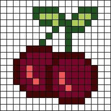 a cross stitch pattern with an apple on it