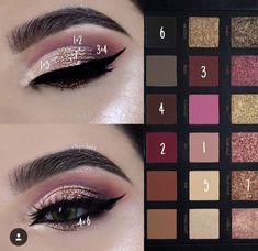 Huda Beauty Rose Gold Palette, Rose Gold Eye Makeup, Huda Beauty Rose Gold, Make Up Gold, Rose Gold Makeup