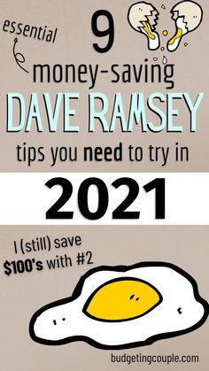 an egg is shown with the words, money saving and save ramseyy tips you need to try in 2021