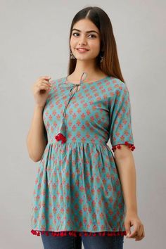 Kurti Tops For Women, Normal Blouse Designs, Normal Blouse, Kurti Tops, Designer Kurti Patterns