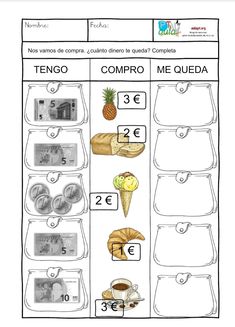 the spanish language worksheet for learning numbers and counting with pictures to help students learn how