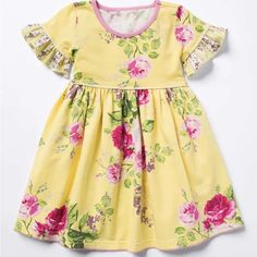 Nwt Matilda Jane Enchanted Floral Print Dress Size 4 New With Tag In Bag Yellow Short Sleeve Dress For Dress-up, Flutter Sleeve Dresses With Floral Print For Dress-up, Yellow Fitted Dress With Flutter Sleeves, Yellow Floral Print Dress For Dress-up, Yellow Floral Print Dress For Dress-up Occasions, Yellow Dresses With Floral Print For Dress-up, Casual Floral Print Dress For Dress-up Occasions, Casual Yellow Dress With Flutter Sleeves, Burgundy Long Sleeve Dress