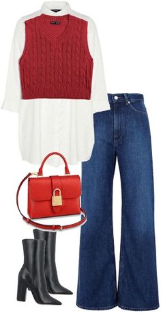 Macys Outfits Woman, Valentines Day Looks Outfit Casual, Work Outfits Women Ideas, 2024 Spring Outfit Ideas, Sunday Work Outfit, Red And Black Casual Outfit Ideas, Polyvore Outfits Casual Chic, Thrifted Outfits Spring, Valentine’s Day Work Outfit